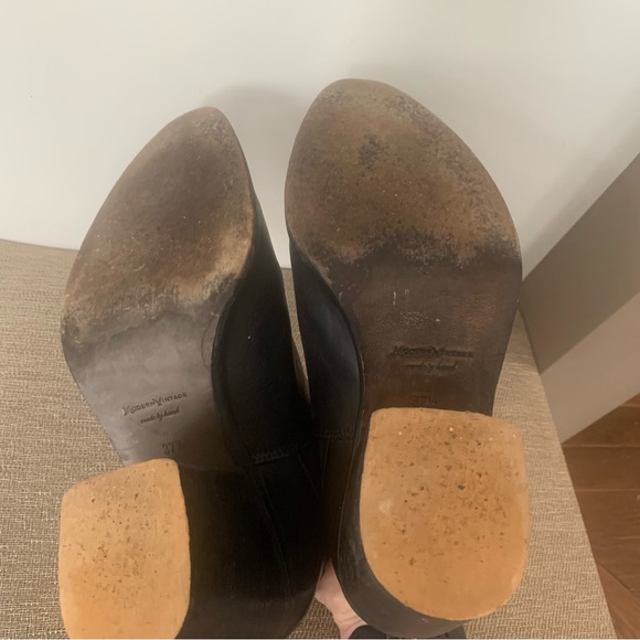 Black Modern Vintage Leather Ankle Boots - Picture 14 of 14